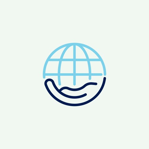 Hand globe logo Vector Images & Graphics for Commercial Use | VectorStock