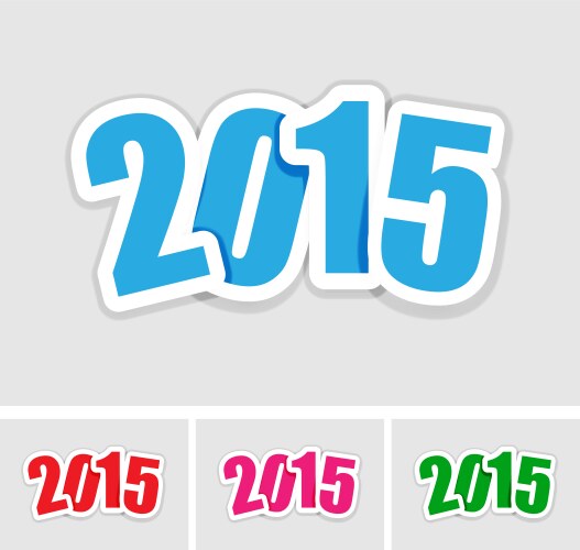 New year 2015 stickers Vector Image