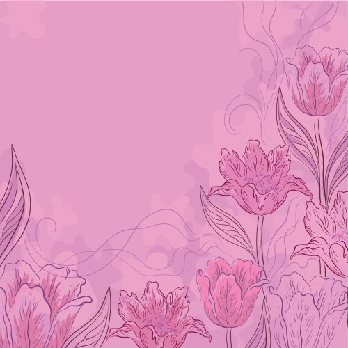 Pink Tulip Border Vector Image
