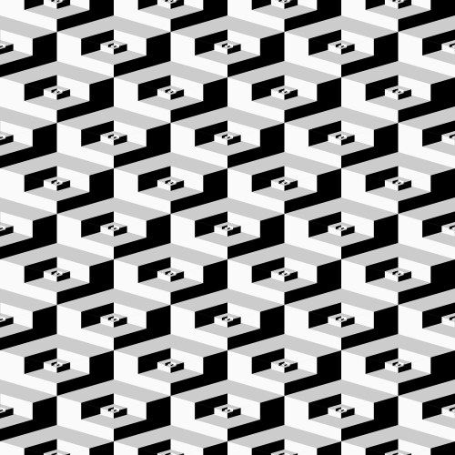 seamless geometric pattern monochrome vector image