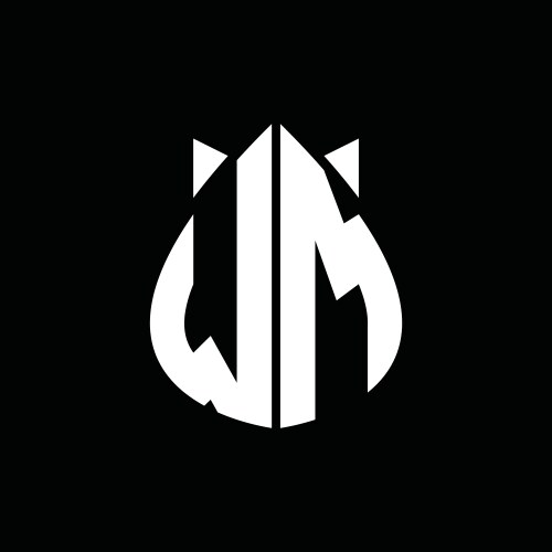 Wm logo monogram drops crown shape images design vector image