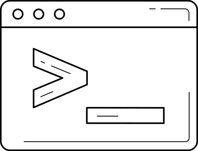 Browser window with coding commands line icon vector image