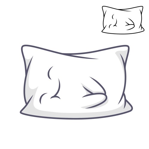 Cute happy pillow sleeping with line art drawing Vector Image