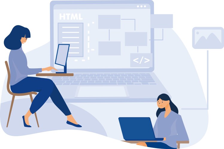 Software and frontend development concept html5 vector image