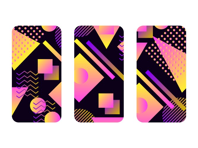 Phone case mockup memphis pattern background vector image