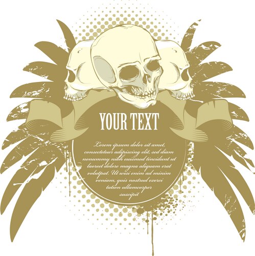 Grunge Skull Banner Vector Image