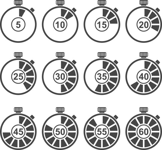 Timer icon set vector image