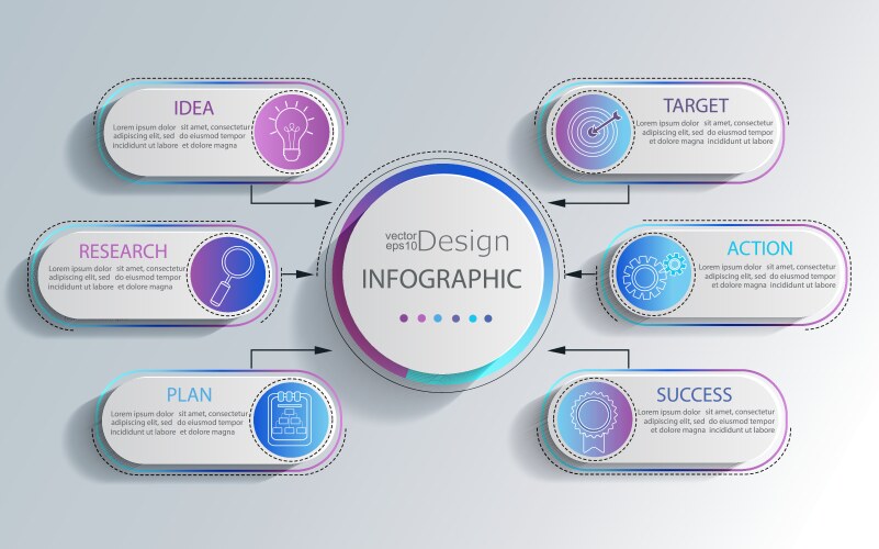 Business process infographic Royalty Free Vector Image