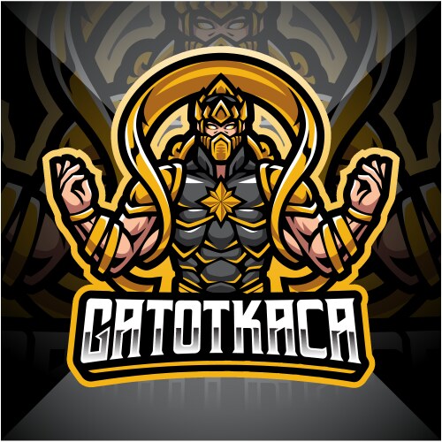 Gatotkaca esport mascot logo design vector image