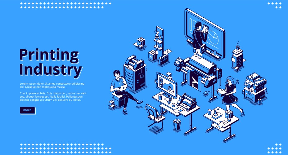 Printing house industry plotter inkjet offset Vector Image