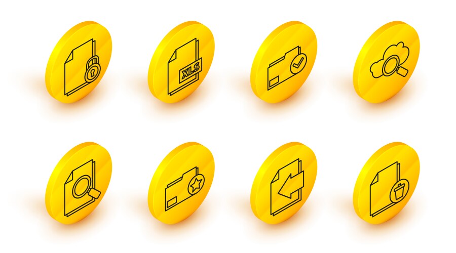 Set line delete file document next page arrow vector image