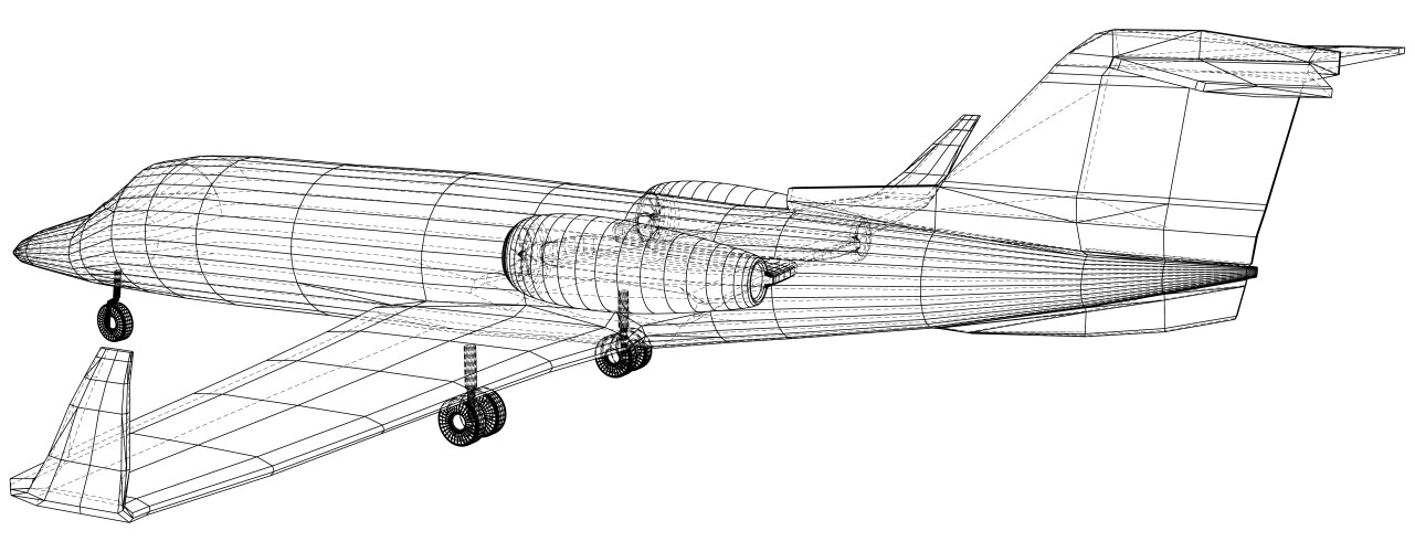 plane wireframe concept created vector image