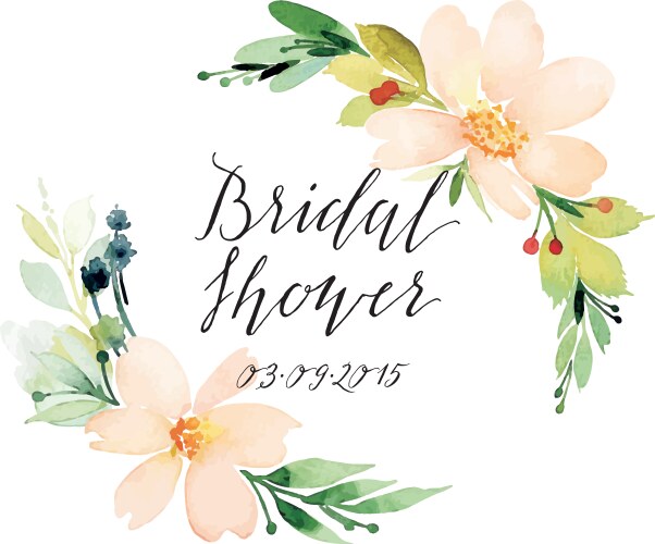 Watercolor Floral Greeting Card Vector Image