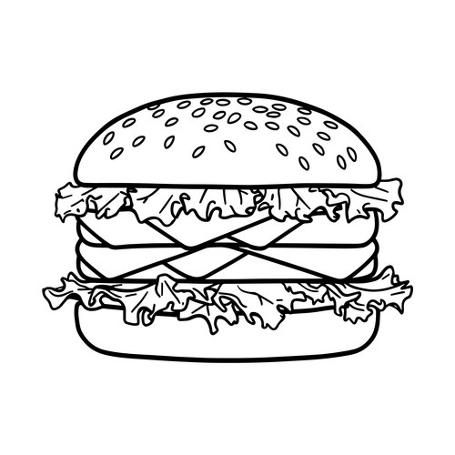Burger with Sesame Bun Vector Image