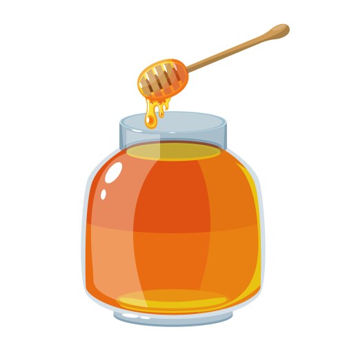 glass pot full honey vector image