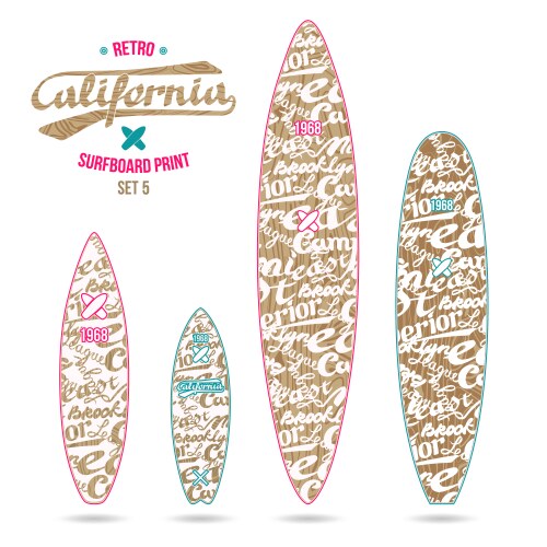 Retro vintage prints for surfboards Vector Image