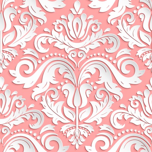 Oriental Pink & White Seamless Pattern Vector Image