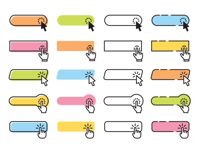 Click buttons clicked button website buy vector image