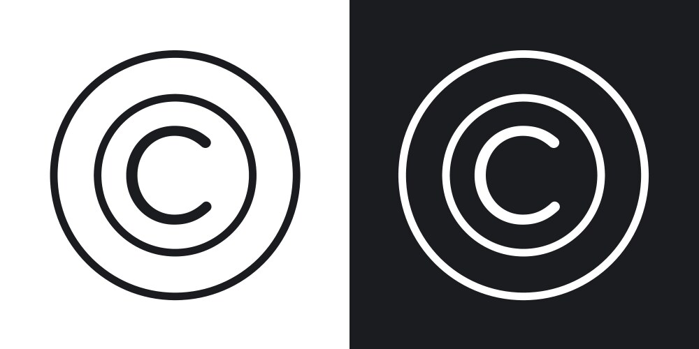 Copyright icon lineal style symbol pictogram – Royalty-Free Vector ...