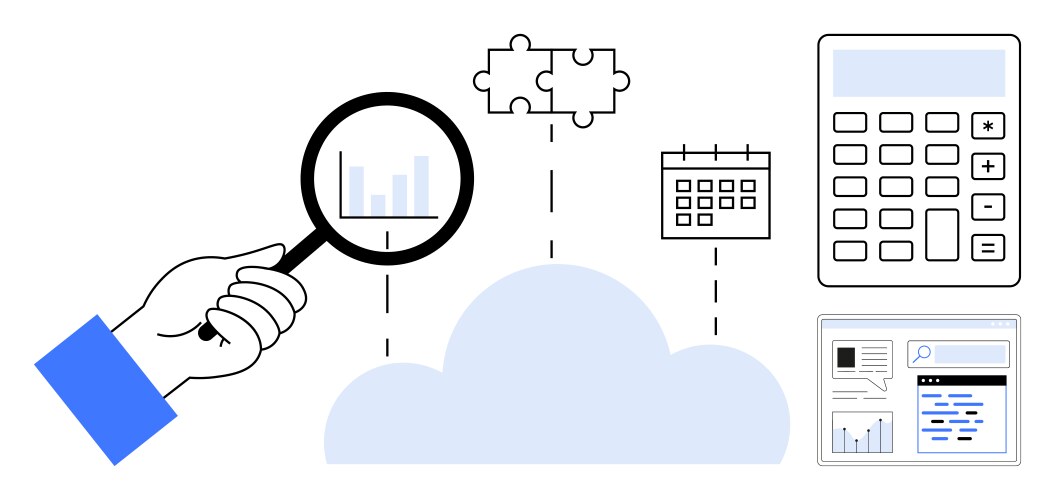 Cloud-based data integration with analysis tools vector image