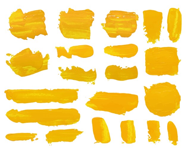 Gold gradients paint color swatches with brush Vector Image