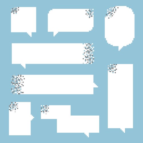 8bit pixel speech bubble balloon vector image