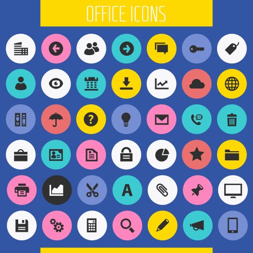 Big ui ux and office icon set vector image