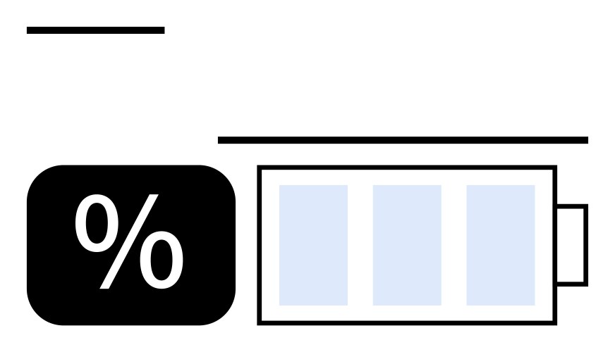 Battery level indicator with percentage display vector image