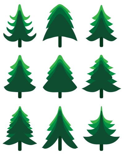 green christmas trees vector image