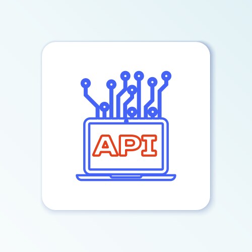 Line computer api interface icon isolated on white vektorbild