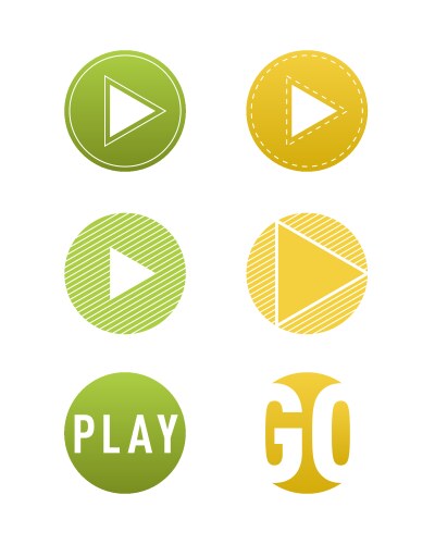 Ui interface button play media internet isolated vector image