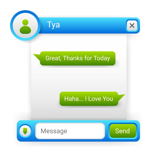 User interface pop up message chatting application vector image