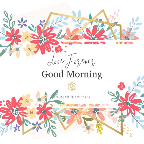 Floral Gold Geometric Banner Vector Image