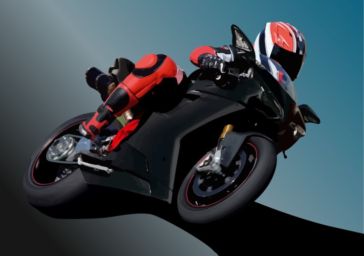 Motorcycle on the blue sky background biker Vector Image