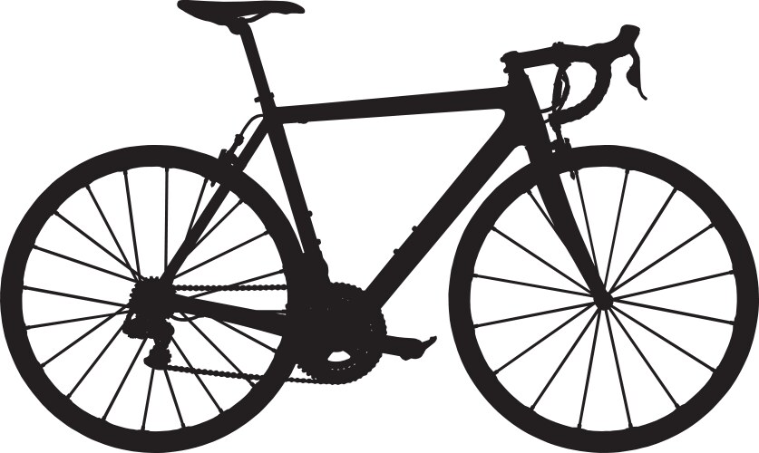 Road racing bike silhouette vector image