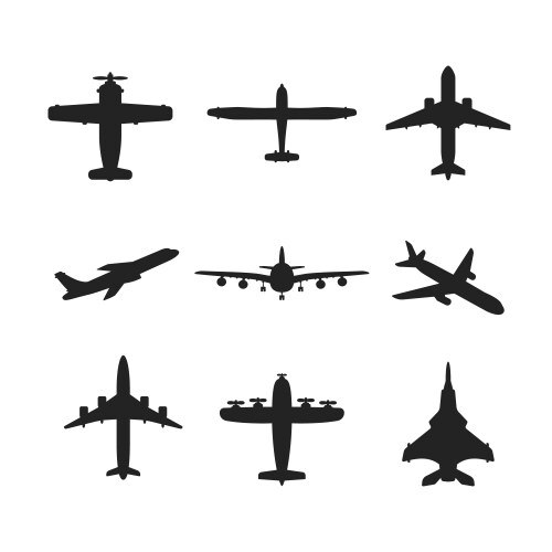 Airplane icon set Royalty Free Vector Image - VectorStock