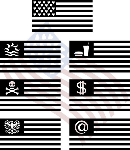 Stencils of fantasy usa flags vector image