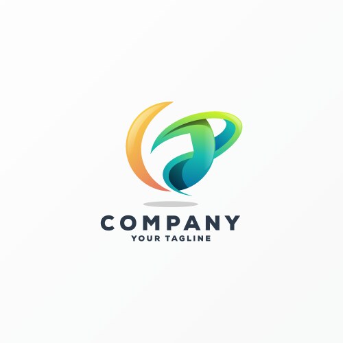 Awesome lamp gradient logo design Royalty Free Vector Image