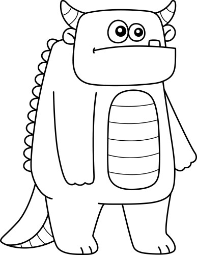 Bat monster coloring page for kids Royalty Free Vector Image