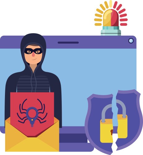 Hacker stealing information avatar character vector image