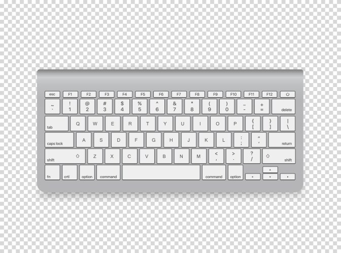 Modern computer keyboard object isolated vector image