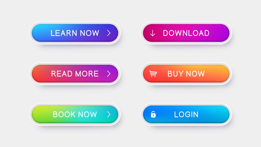 Trendy buttons for web design vector image