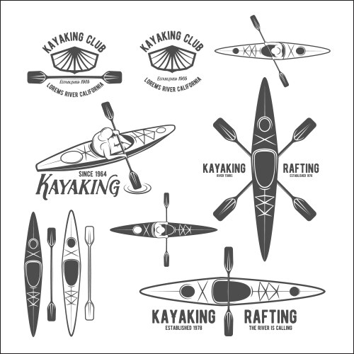 Vintage Water Sports Labels & Icons Vector Image
