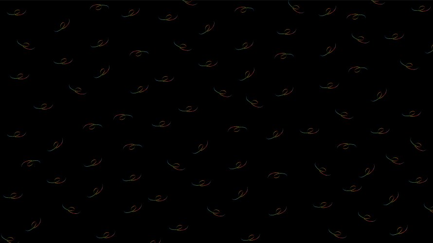 Abstract colorful lines repeat pattern on black vector image