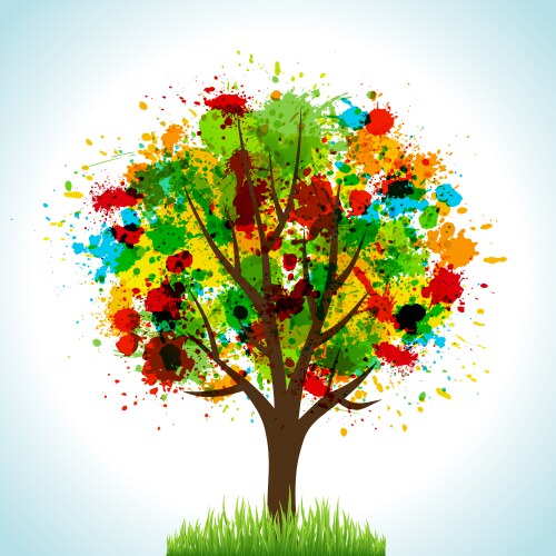 Colorful tree background Royalty Free Vector Image