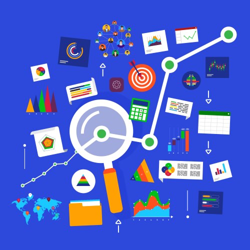 Data analysis infographic isometric flowchart Vector Image