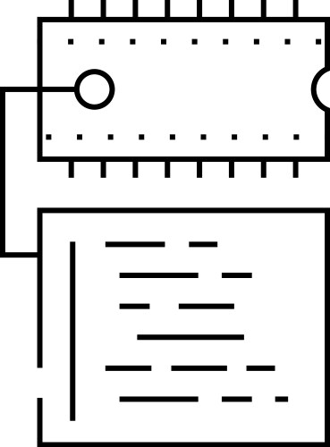Microcontroller programming electronics line icon vector image