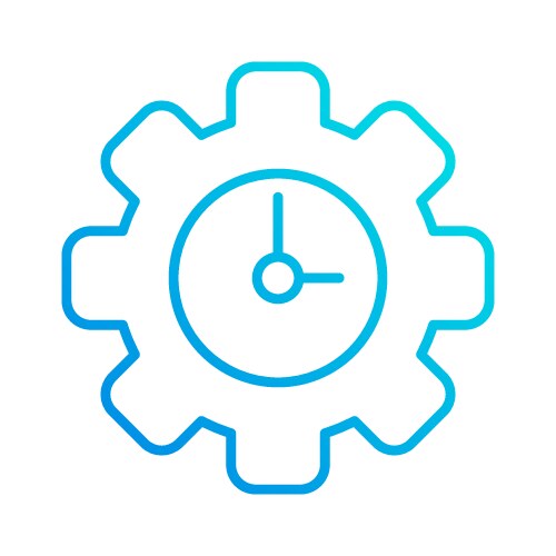 Setting clock time automation gradient outline vector image