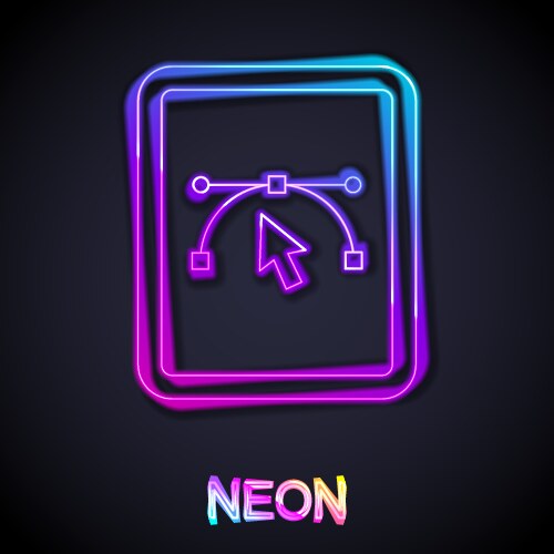 Glowing neon line computer display with design vektorbild