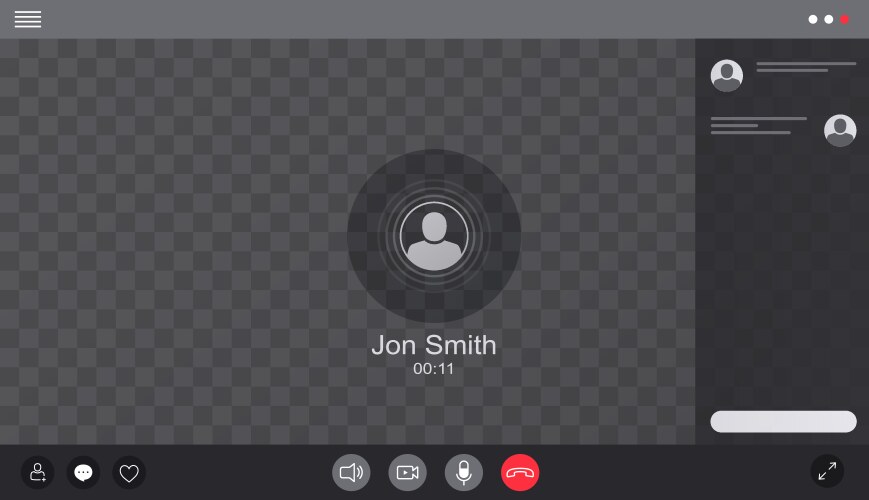 user web video call window chat interface concept vector image vector image